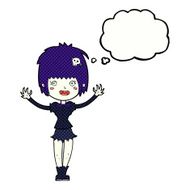 cartoon vampire girl with thought bubble N215