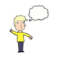 cartoon man raising point with thought bubble N10