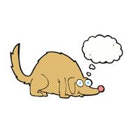 cartoon happy dog with thought bubble N84