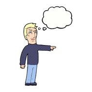 cartoon angry man pointing with thought bubble N10