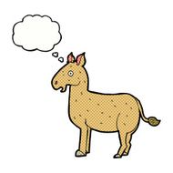 cartoon mule with thought bubble N10