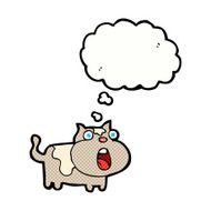 cartoon shocked cat with thought bubble N10