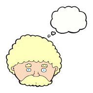 cartoon man with mustache thought bubble N84
