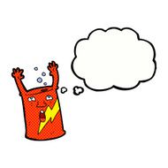 cartoon soda can character with thought bubble N9