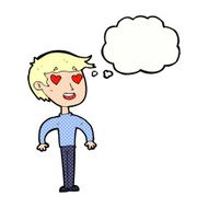 cartoon man in love with thought bubble N10