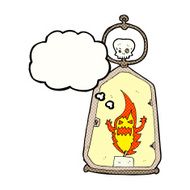 cartoon spooky lantern with thought bubble N9