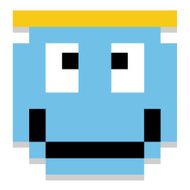 Cute Cartoon Pixel Angel Face Isolated
