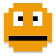 Cute Cartoon Pixel Face Isolated