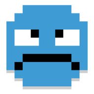 Cute Cartoon Pixel Grumpy Face