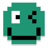 Cute Cartoon Pixel Winking Face Isolated