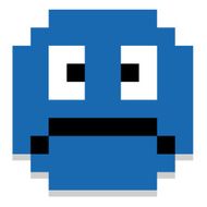 Cute Cartoon Pixel Sad Face Isolated