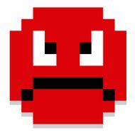 Cute Cartoon Pixel Angry Face Isolated