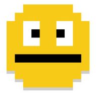Cute Cartoon Pixel Yellow Face Isolated