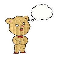 cartoon cute teddy bear with thought bubble N35