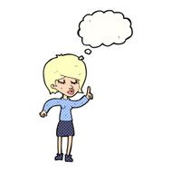 cartoon woman with idea thought bubble N239