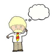 cartoon teacher with thought bubble N10
