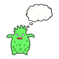 cartoon funny slime monster with thought bubble N16