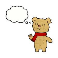 cartoon cute teddy bear with thought bubble N39
