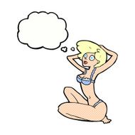 cartoon underwear model with thought bubble N9