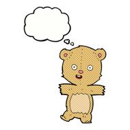 cartoon dancing teddy bear with thought bubble N2