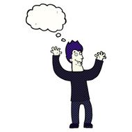 cartoon halloween vampire with thought bubble N19