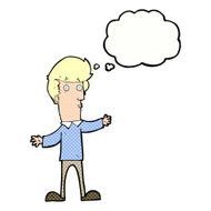 cartoon startled man with thought bubble N49