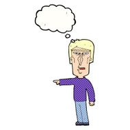 cartoon pointing man with thought bubble N86