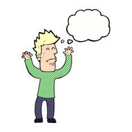 cartoon stresssed man with thought bubble N2