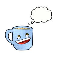 cartoon coffee mug with thought bubble N2