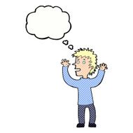 cartoon excited boy with thought bubble N144