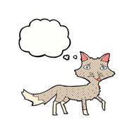 cartoon little wolf with thought bubble N26