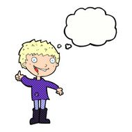 cartoon excited boy with thought bubble N145