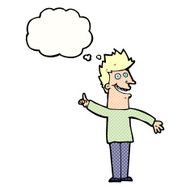 cartoon happy man with thought bubble N453