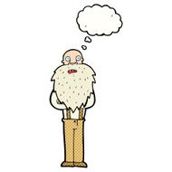 cartoon bearded old man with thought bubble N37
