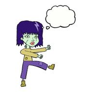 cartoon zombie girl with thought bubble N14