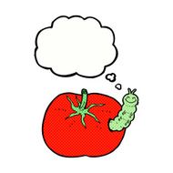 cartoon tomato with bug thought bubble N5