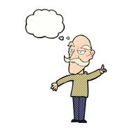 cartoon old man telling story with thought bubble N10