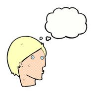 cartoon surprised face with thought bubble N19