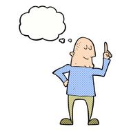 cartoon man pointing finger with thought bubble N6