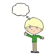 cartoon happy boy with thought bubble N233