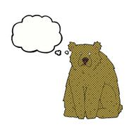 cartoon funny bear with thought bubble N4