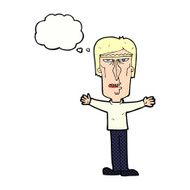 cartoon angry man with thought bubble N87