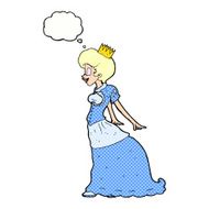 cartoon princess with thought bubble N35
