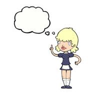 cartoon maid with thought bubble N39