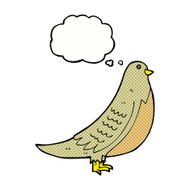 cartoon common bird with thought bubble N2
