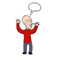 cartoon mean man with thought bubble N20
