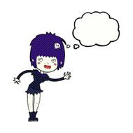 cartoon vampire girl with thought bubble N217
