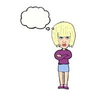 Cartoon Annoyed Woman With Thought Bubble N181