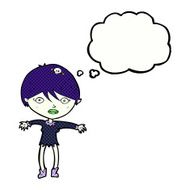 cartoon vampire girl with thought bubble N218