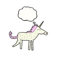 cartoon unicorn with thought bubble N41